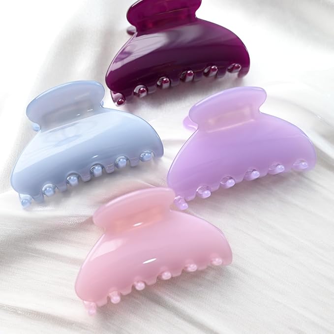 Prettyou Handmade Celluloid Acetate French Design Barrettes Tortoise Shell Claws Hair Claw Luxury Fashion Accessories Hair Clip for Women (starblue)