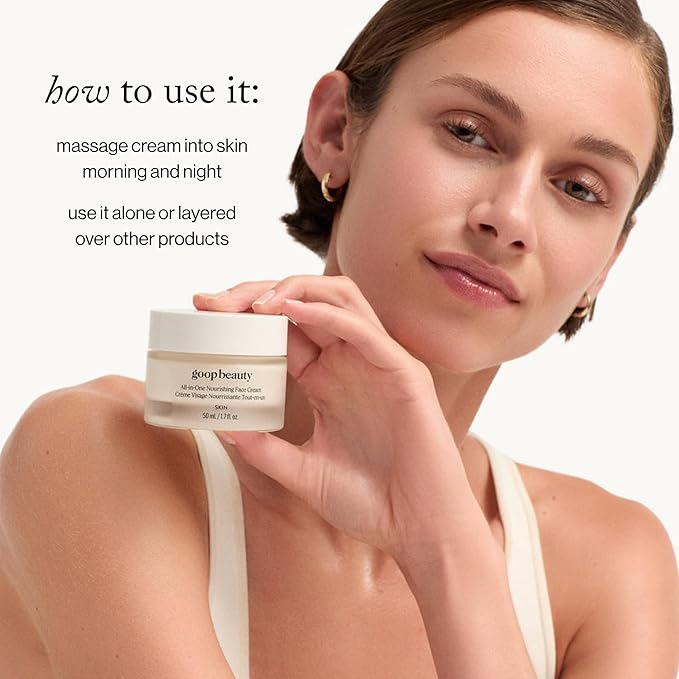 goop Beauty Nourishing Face Cream | Improves Firmness, Elasticity, & Brightness | Botanicals, Ceramides, & Squalane | Anti Wrinkle Moisturizer | 1.7 fl oz