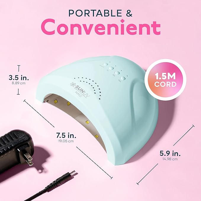 SUNUV UV Light for Nails, UV LED Lamp Nail Dryer for Gel Polish SUNONE Blue