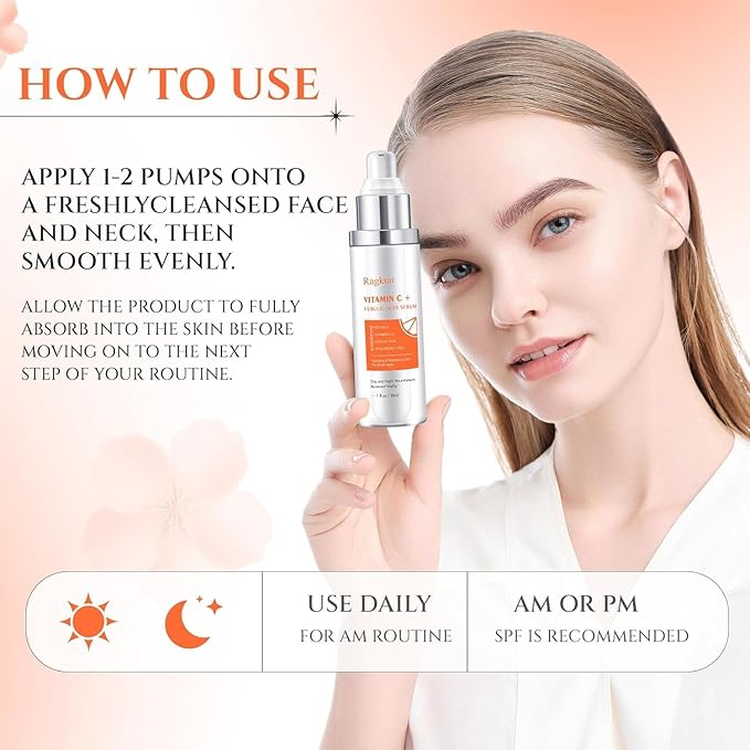 Ragkun Vitamin C Brightening Serum for Face, Super Vitamin C for Women Men, Firming Anti Aging Wrinkle 2