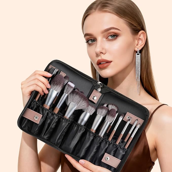 DUcare 22Pcs Makeup Brush Set PRO Makeup Brushes Professional with Bag Premium Synthetic Kabuki Foundation Blending Brush Face Powder Blush Concealers Eye Shadows