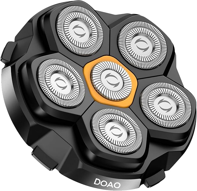 Replacement Head for Men's Shaver, IPX7 Waterproof, 6D Magnetic Self-Sharpening Steel Blades, Smooth Shave in 3 Minutes, Wet & Dry, Easy Clean, Titanium Grey