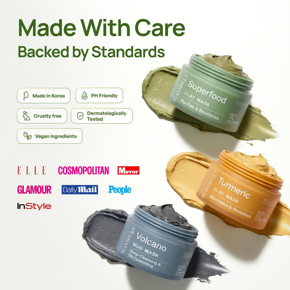 PLANTIFIQUE Korean Clay Mask for Pore Cleansing, Dermatologically Tested