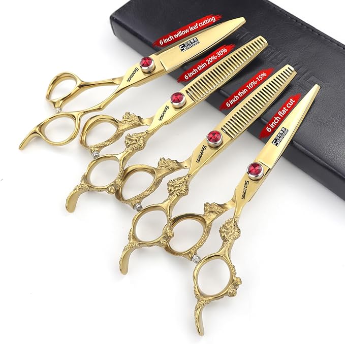 5.5/6 /7 Inch Knight Professional Japanese Hair Scissors Barber Scissors Set (6 inch 4pc)