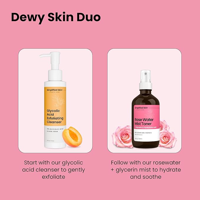 Simplified Skin Rosewater and Glycerin Spray for Face & Hair, Mist Toner