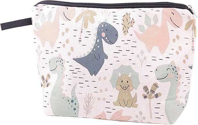 Pebarmnt Cute Animal Lovers Gifts Dinosaur Cosmetic Bag Makeup Pouch with Zipper (dinosaur)