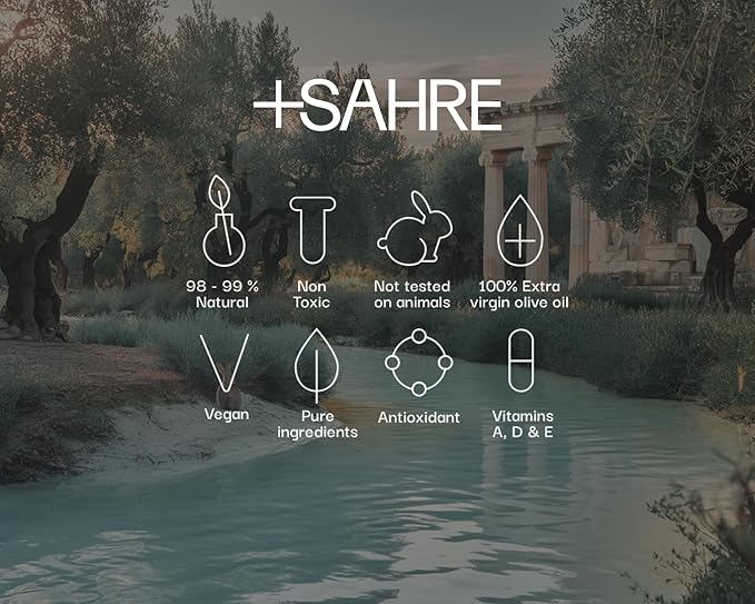 +SAHRE Natural Body Wash – Olive Oil & Avocado | Antioxidant-Rich | Vegan, Paraben-Free | 13.5 fl oz