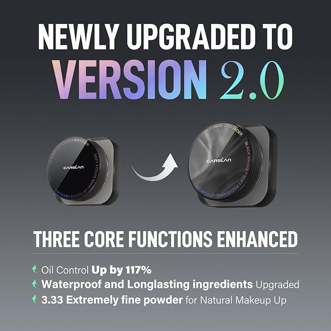 CARSLAN 2.0 Black Magnet Soft Focus Make Up Powder, Cool Version