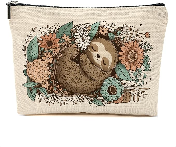 DHKG Cute Sloth Makeup Bag Sloth Gifts Cosmetic Bag for Women Girls Friend