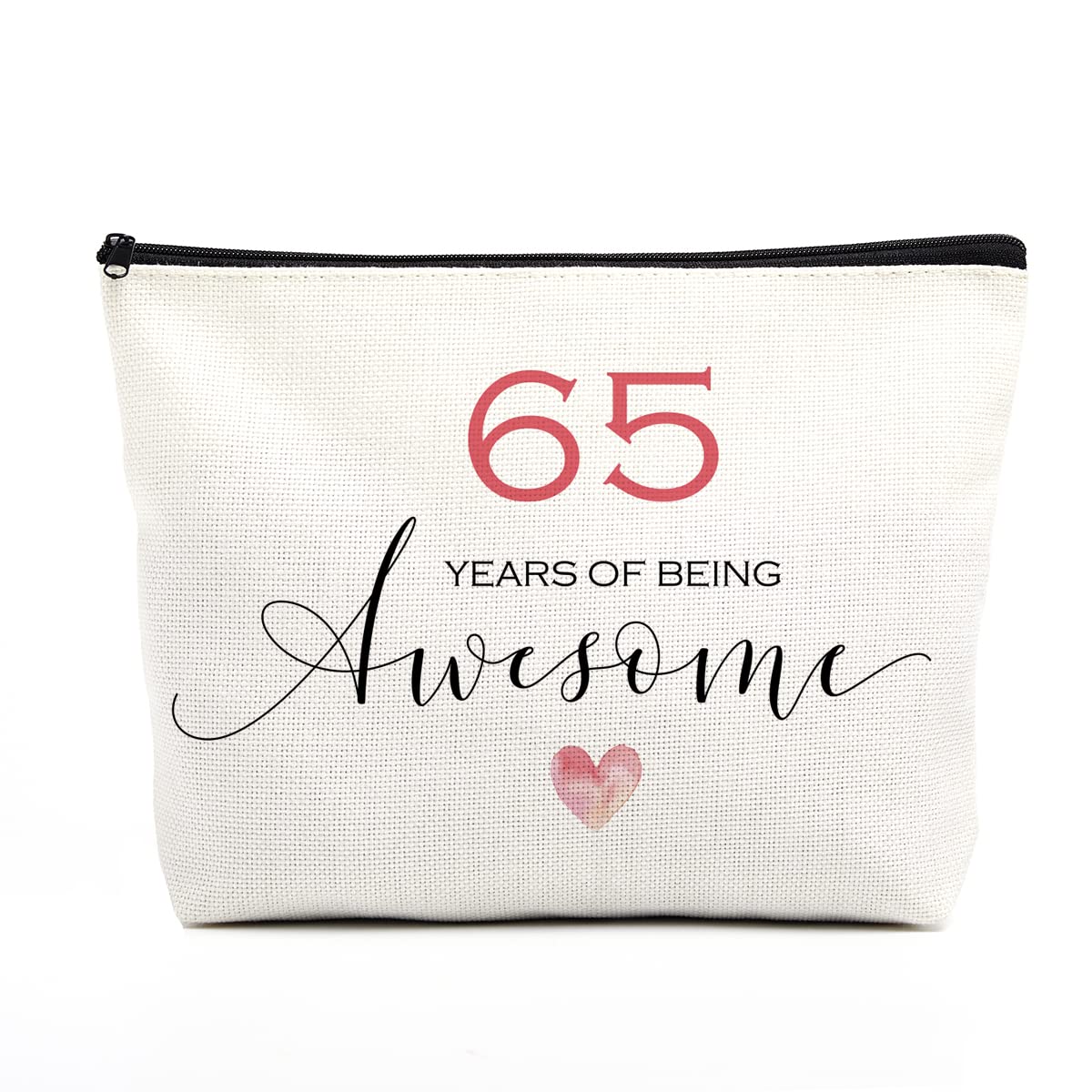 65th Birthday Gifts for Women Happy Birthday Makeup Bag Inspirational Birthday Decorations 65 Year Old Birthday Gifts Fun Birthday Gift Ideas for Her Grandma Mom Mothers BFF 65 Years of Being Awesome
