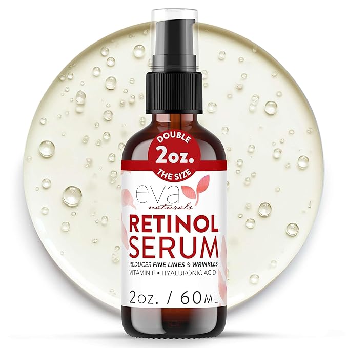 Retinol Serum for Face with Hyaluronic Acid – Lightweight Night Serum for Smoother, Radiant-Looking Skin – Improves the Appearance of Fine Lines & Uneven Tone – 2 oz