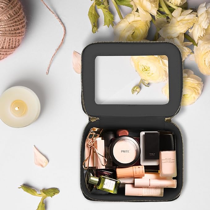 Prite Clear Makeup Bag Travel Cosmetic Organizer Toiletry Case for Women