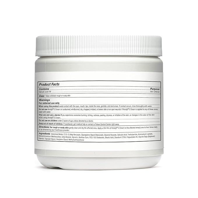 Keralyt 5 Psoriasis Cream - Full Body 5% Salicylic Acid Exfoliating Skin Lotion - Promotes Relief from Itchy, Redness, Dryness, Roughness, and Flakey Skin