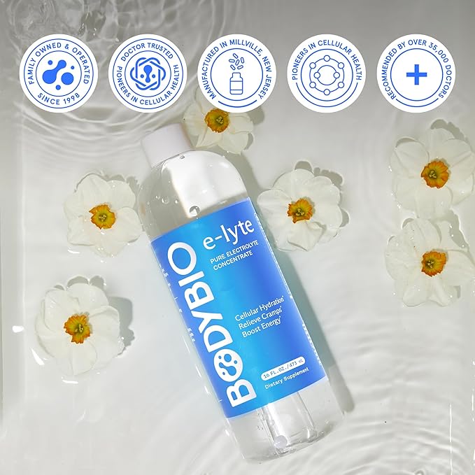 BodyBio e-Lyte Sugar Free Electrolyte for Hydration, Energy & Cramp Relief