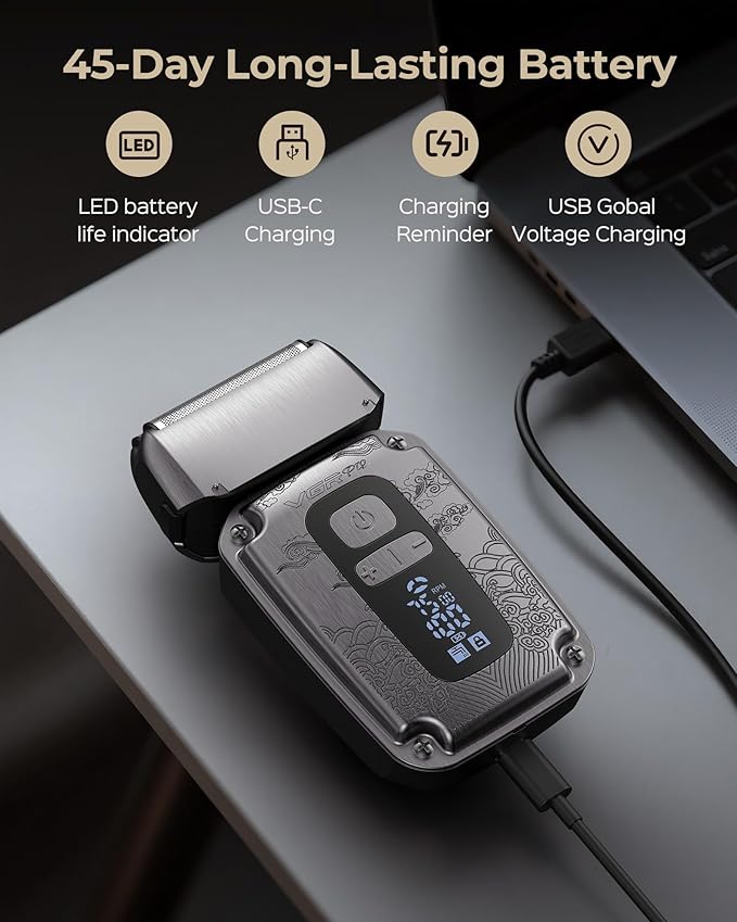 VGRPRO Foil Shaver for Men, Waterproof Cordless Electric Razor