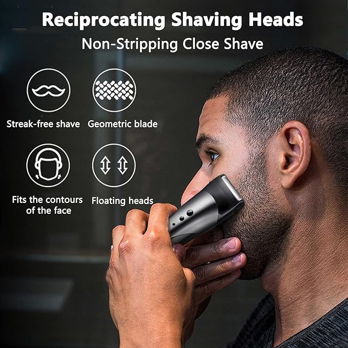 HUSIVZI Trimmer for Men, Men's Beard Trimmer, Hair Clippers, Nose Hair Clippers, 3 in 1 Men's Grooming Kit for Smooth, No-Nick Shaving, Lightweight with USB Rechargeable, Men Gift