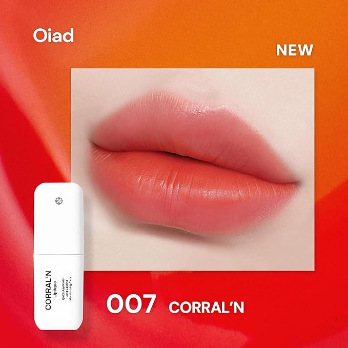 Oiad Liptique Lip Plumping Stain Peel Off - 24 Hour Long Lasting Lip Tattoo, Waterproof & Transfer Proof, Nourishing & Hydrating Peel off Korean Lip Tint for Women (007 CORRAL'N)