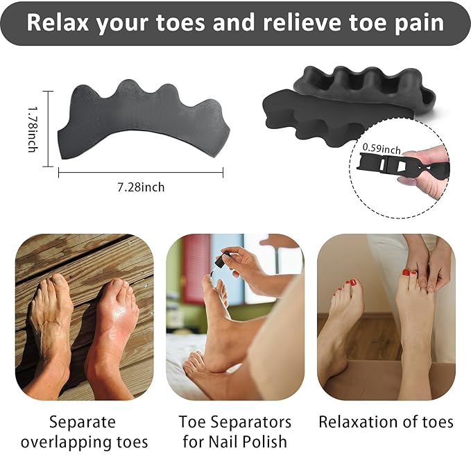 SUNFATT Gel Toe Separators for Women and Men,Bunion Corrector Toe Spacers