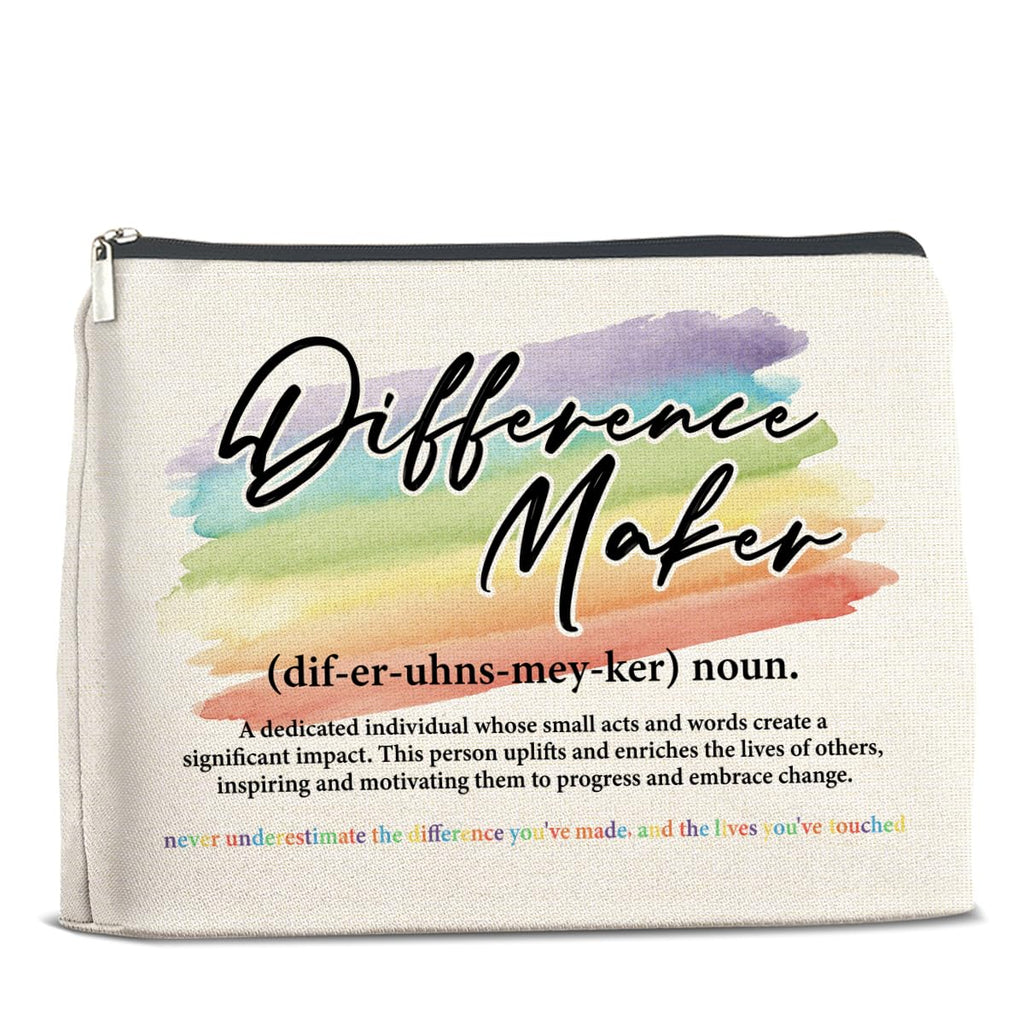UPNEGE Difference Maker Makeup Bag Thank You Gifts for Mentor Leader Coach Boss Coworker, Difference Maker Gift Appreciation Cosmetic Bag Zipper Makeup Pouch