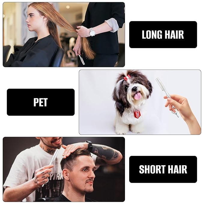 FEISIER Stainless Steel Hair Thinning Styling Razors for Cutting Hair, Texturizing Cutting Razor for Salon and Home,10 PCS Sharp Blades Included