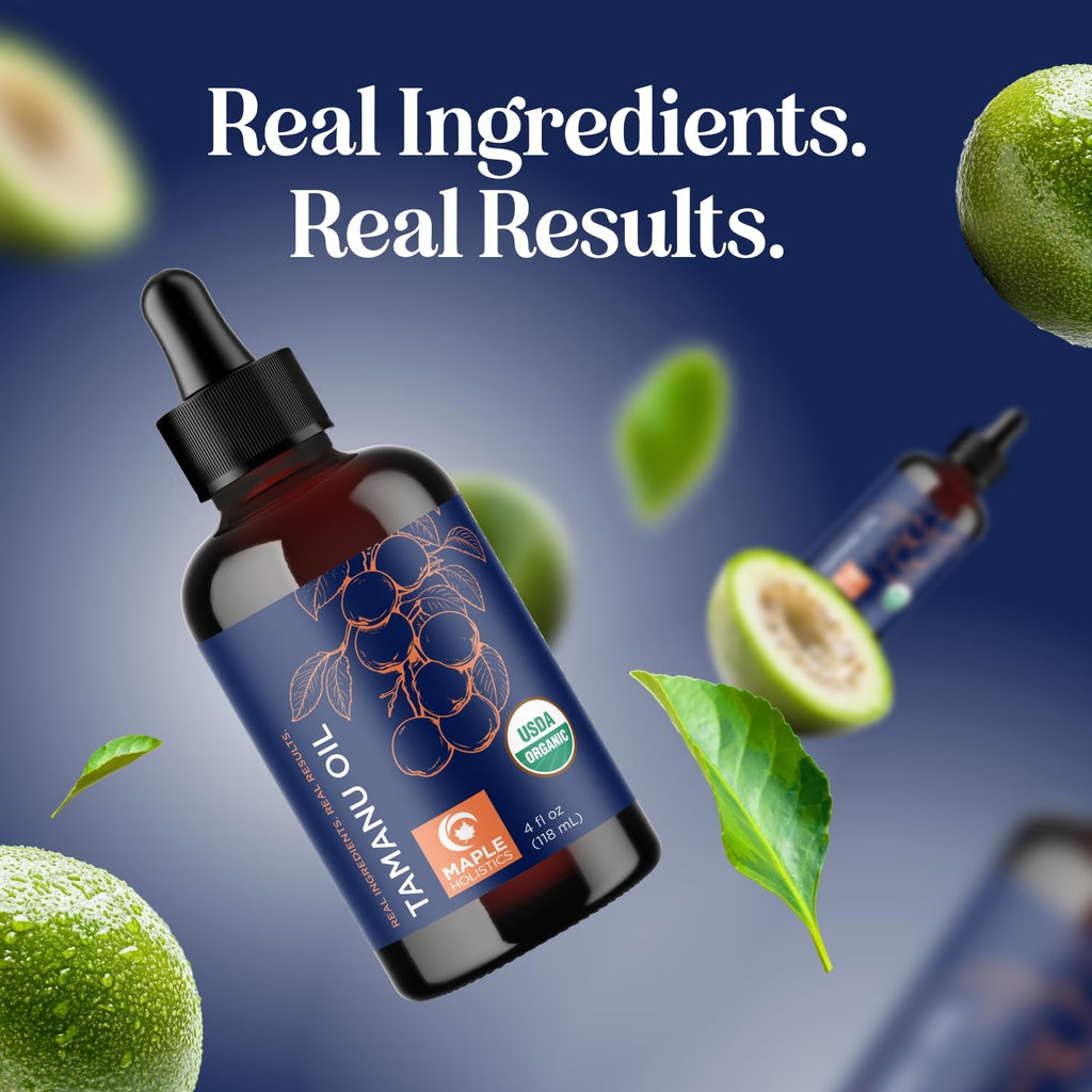 100% Pure Organic Tamanu Oil - Cold Pressed Tamanu Oil Organic for Skin and Hair Care - Virgin Unrefined Non-GMO Vegan & Cruelty Free Skin and Face Moisturizer - Dermatologist-Tested (4 Fl Oz)