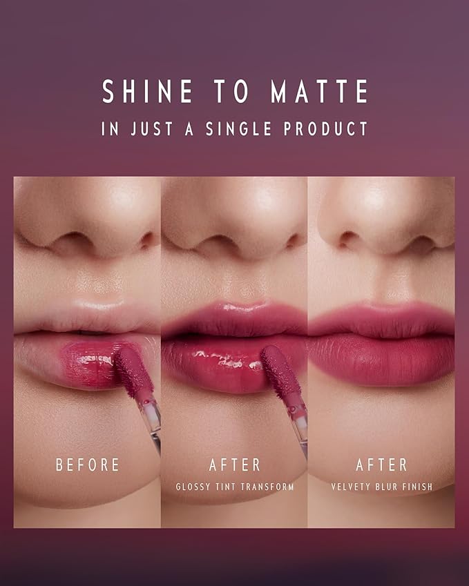 TIMEPHORIA Altera Blurring Tint Lip Stain 001 Flux, Brownish Red Glossy to Soft Matte Finish, Blur Lip Lines, Weightless No-Sticky Airy Velvet Texture, Vibrant Hydrating Long-Lasting Lip Makeup