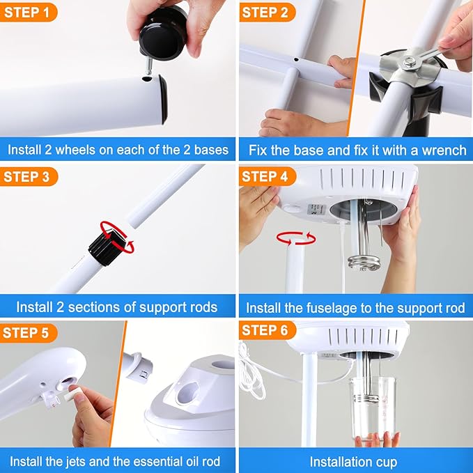 Chetunju Professional Facial Steamer for Atomization Humidifier Atomizer, Adjustable Height and Angle, Face Steamer Clean Skin Firming Pores and Moisturizing Suitable for a Beauty, Spa, at Home