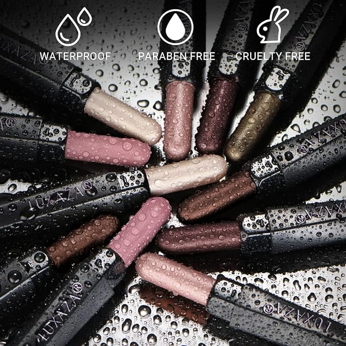 LUXAZA 6PCS Cream Eyeshadow Stick Makeup Sets, Neutral Red brown Eyeshadow Pencil,Metallic And Matte Shimmer Eye Shadow Eye Brightener Stick Pencil Crayon, A06-Pink Neutral