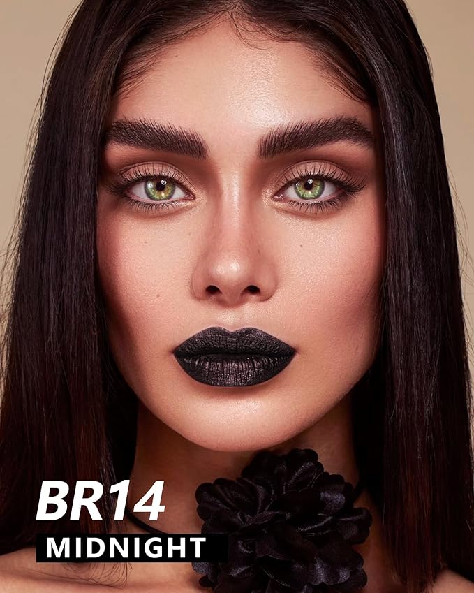 MAKI YIKA Metallic Glitter Lipstick for Women Black Lipsticks Long Lasting
