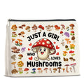 UPNEGE Mushroom Gifts Makeup Bag Mushroom Gifts for Women Teen Girls Sister Friend, Mushroom Lovers Gifts, Just a Girl Who Loves Mushrooms Zipper Makeup Pouch