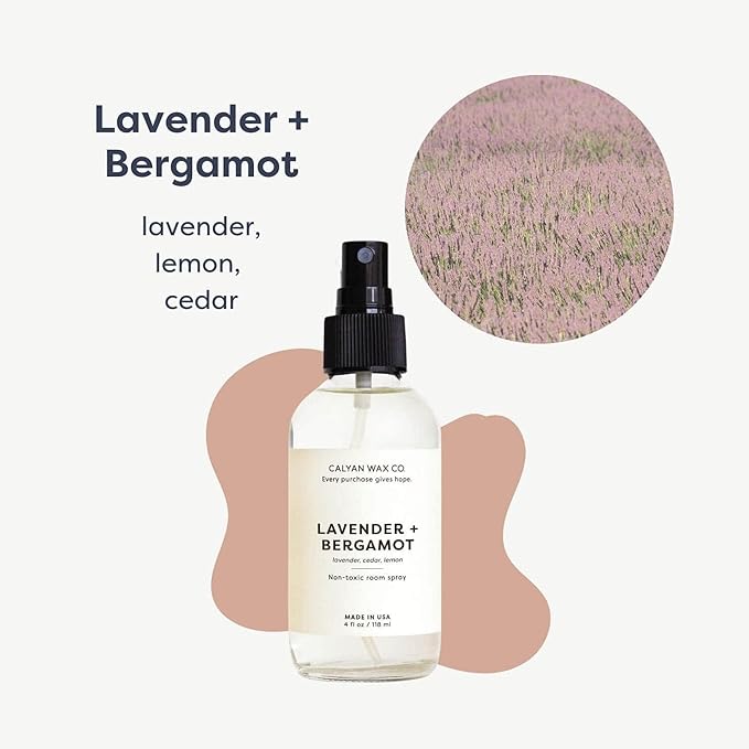 Calyan Wax Co. Lavender & Bergamot Room Spray - Natural Room Deodorizer