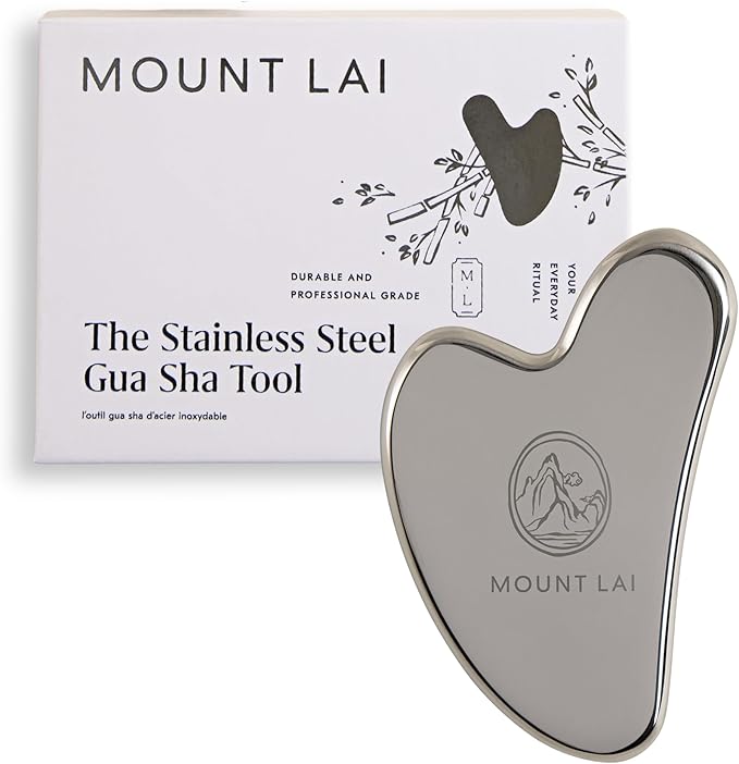 Mount Lai - The Stainless Steel Gua Sha Facial Lifting Tool | Face Sculpting Tool for Skin Care | Guasha Tool for Face and Body | Facial Massage Tools to Relieve Muscle Tension and Reduce Puffiness