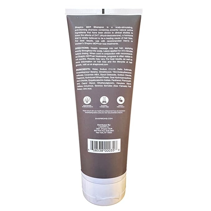 Shapiro MD Hair Growth Experts DHT Fighting Hair Loss Shampoo, 2 Month