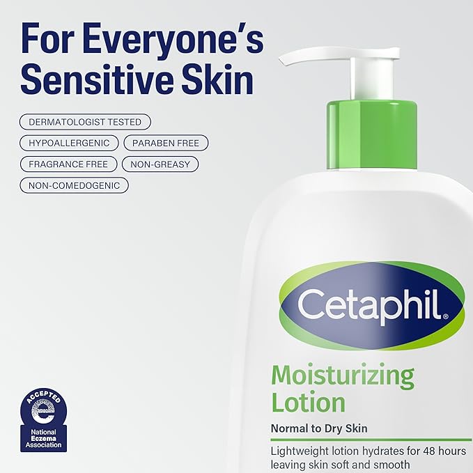 Cetaphil Moisturizing Face & Body Lotion, Sensitive Skin, 20oz