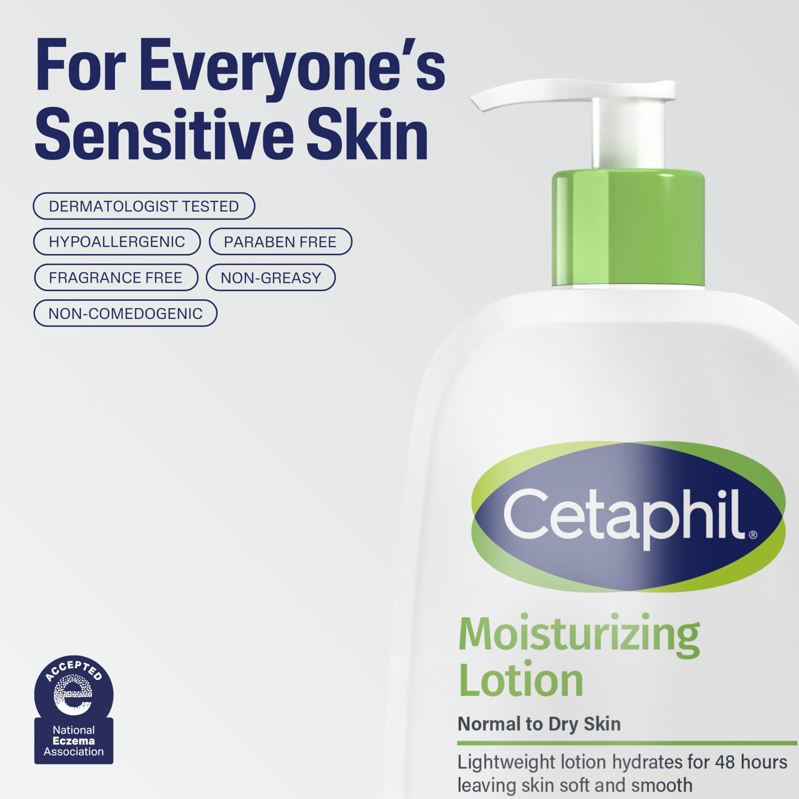 Cetaphil Moisturizing Face & Body Lotion, Sensitive Skin, Travel, 2oz, 12ct