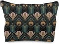 RYYCDOI Witchy Makeup Bag, Witch Stuff, Vintage 1920s Bats and Flowers Aesthetic Cosmetic Bags Toiletry Bag for Women, Goth Makeup Bag(PU)