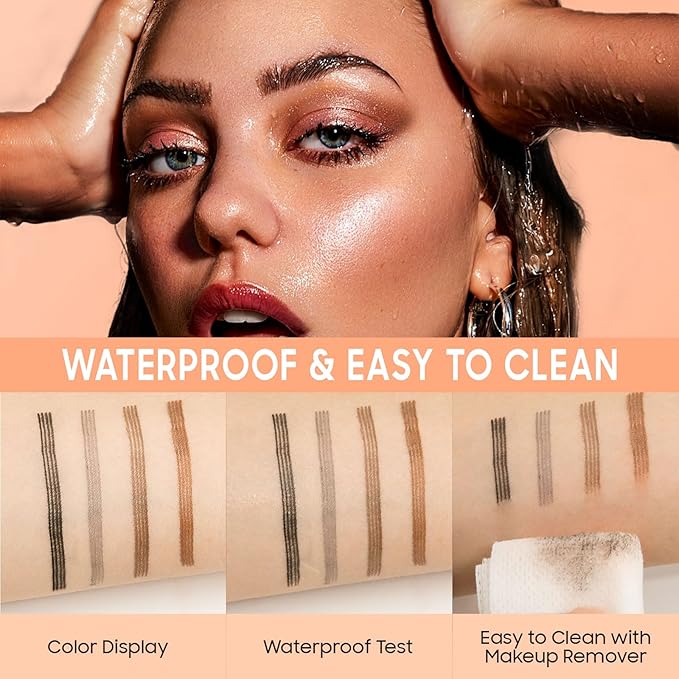 Upgraded 3D Liquid Eye Brow Microblading Pencil Waterproof (Dark Brown)
