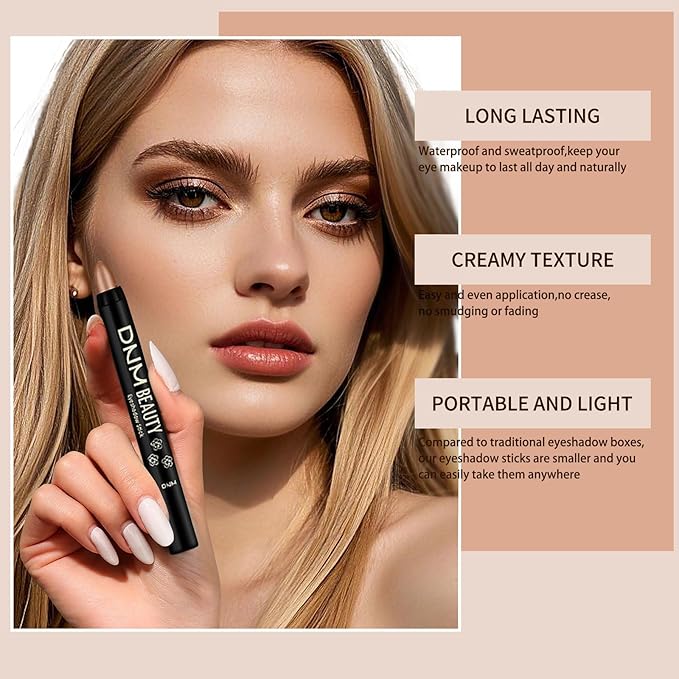 MooGlamor Colorful Shimmer Eyeshadow Eye Shadow Sticks Set (Type B 8 Pcs)