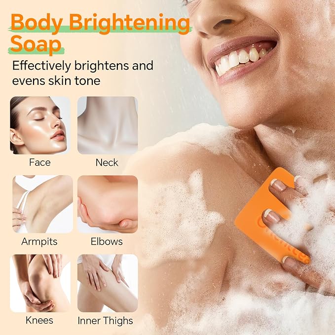 ORIENTLEAF Kojic Acid and Turmeric Soap for Dark Spots Remover, Brightening, Hyperpigmentation for Face, 4oz x 2 BARS