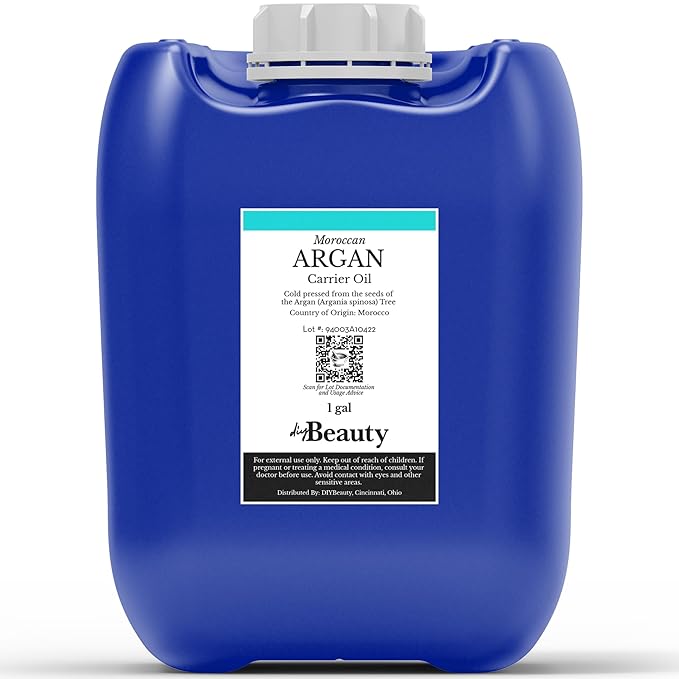 Bulk Argan Oil, 1 Gallon - Cold Pressed, 100% Pure Carrier Oil for DIY