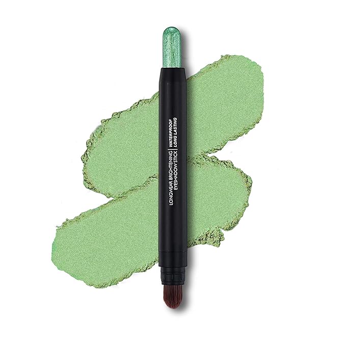 Melsintern Olive Green Dual Ended Eyeshadow Stick 12 Colors Matte and Shimmer Waterproof Long Lasting Creamy Eyeshadow Pencil for Smokey Eye Natural Everyday Makeup