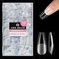 UNA GELLA Medium Coffin Nails Tips 312Pcs Pre-Etched Gel Nail Tips Coffin Press On Nails Clear Full Cover for Nail Extensions & DIY Art Salon at Home, Long Lasting 12 Sizes