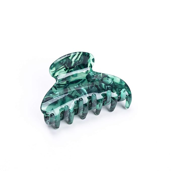 Prettyou Handmade Celluloid Acetate French Design Barrettes Tortoise Shell Claws Hair Claw Luxury Fashion Accessories Hair Clip for Women (Forest)