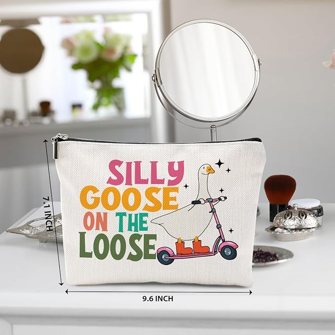 BQXH Funny Goose Makeup Bag, Funny Gifts Cosmetic Bag, Goose Gifts