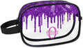 KFNHN Personalized Transparent Makeup Bag with Name, Travel Clear Cosmetic Bag for Women, Friends, Mother's Day, Bridesmaid, Bride, Wedding, Graduation, Deep Purple Sequins Fluid Shape