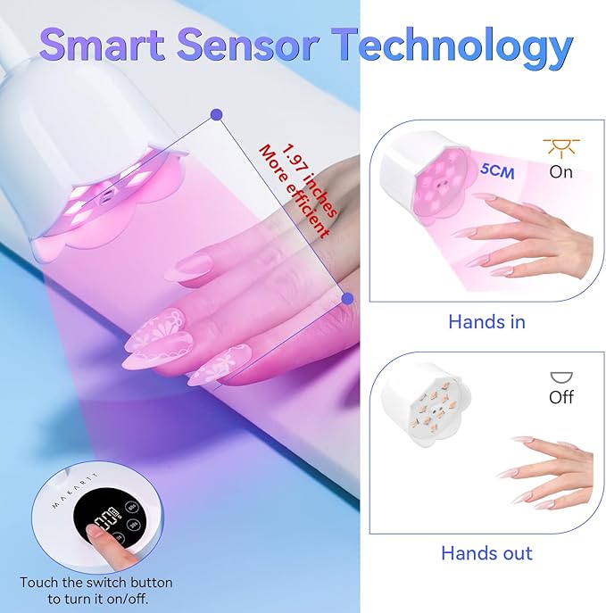 Makartt Luminoza UV Nail Lamp for Gel Nails Polish, Flexible Gooseneck