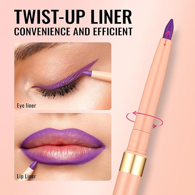 Oulac Waterproof Lipliner Pencil Set - Smooth and Creamy, Retractable Lip Makeup for Precision Application, Vegan & Cruelty-Free, 08+11+LL09