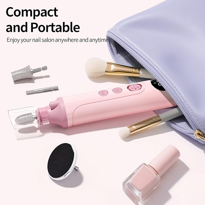 Ccigedy Cordless Electric Toe Nail Grinder for Thick Toenails with LCD Lamp