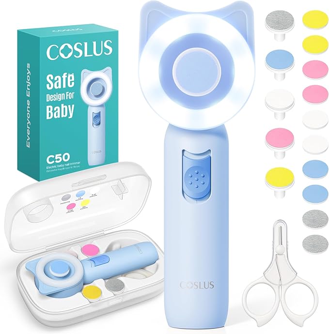 COSLUS C50 Baby Electric Nail File Trimmer, Gentle & Safe