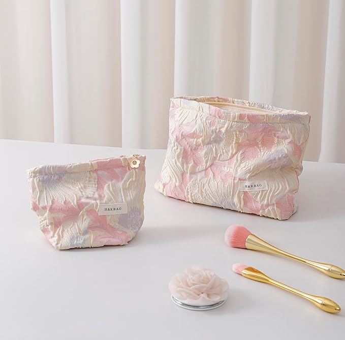 getgto 2 Pcs Makeup Bags, Large Cosmetic Bag Travel Toiletry Bag